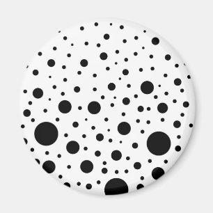 Black and White Circle Design Magnet