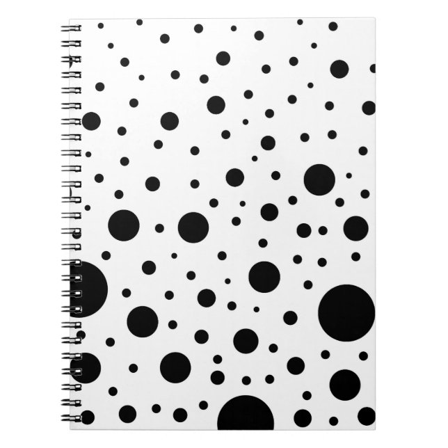 Black and White Circle Design Notebook (Front)