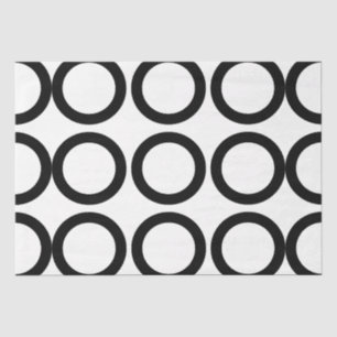 Black and White Circle Geometric Pattern Tissue Paper