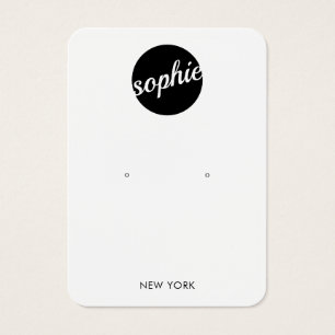 Black and White Circle Logo Earring Display Card