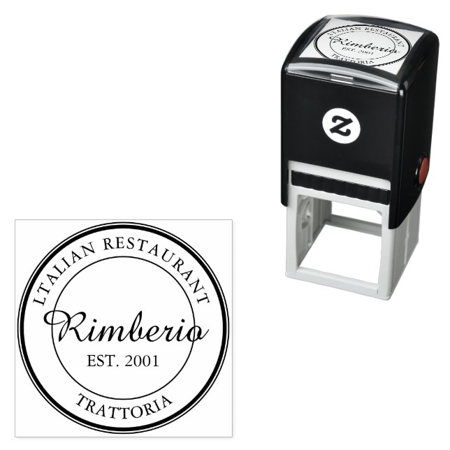 Black and White Circle Professional Logo Self-inking Stamp (In Situ)