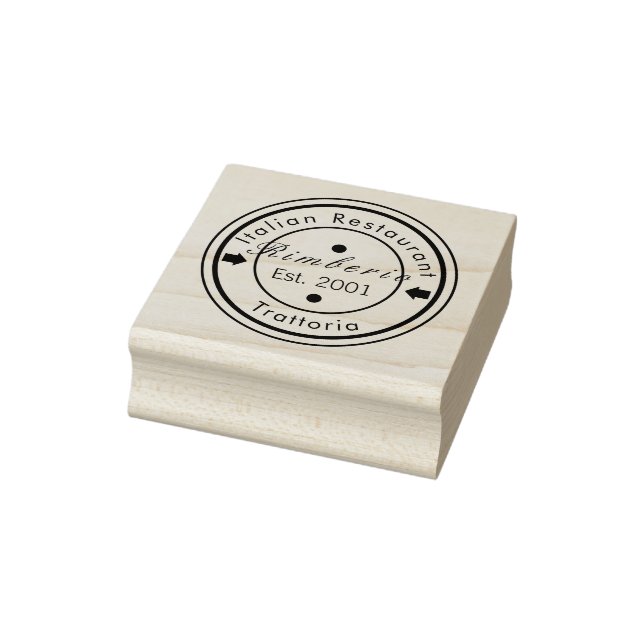 Black and White Circle Professional  Rubber Stamp (Stamp)