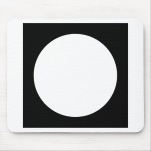 Black and White Circle, Simple Geometric Design. Mouse Mat
