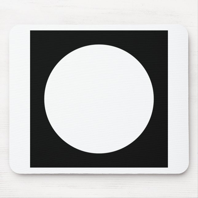 Black and White Circle, Simple Geometric Design. Mouse Mat (Front)