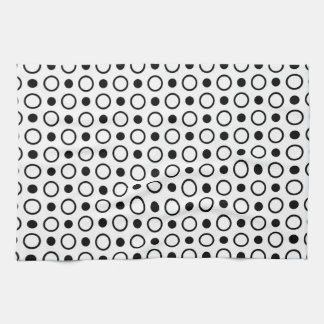 Black and White Circles and Polka Dots Tea Towel