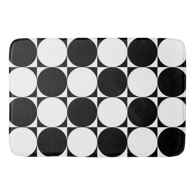 BLACK AND WHITE CIRCLES BATH MAT (Front)
