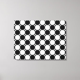 BLACK AND WHITE CIRCLES CANVAS PRINT