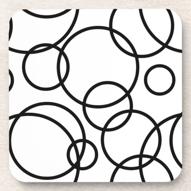 Black And White Circles Coaster (Front)