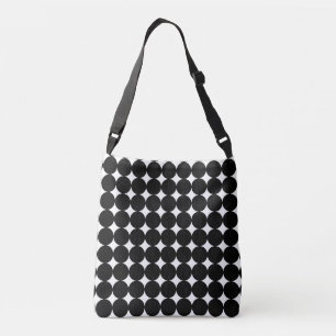 Black and White circles Crossbody Bag