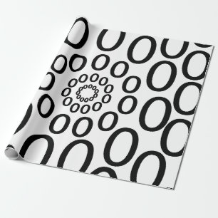 Black and White Circles Geometric Wrapping Paper