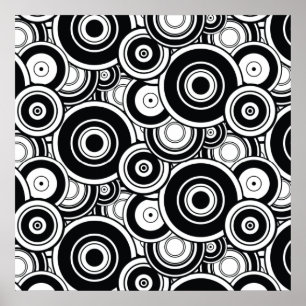 Black and White Circles Poster