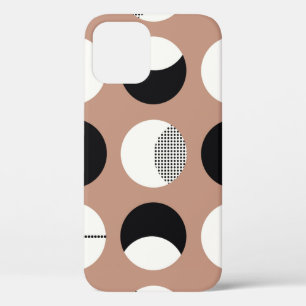 Black and white circles seamless pattern iPhone 12 case
