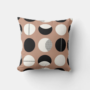 Black and white circles seamless pattern cushion
