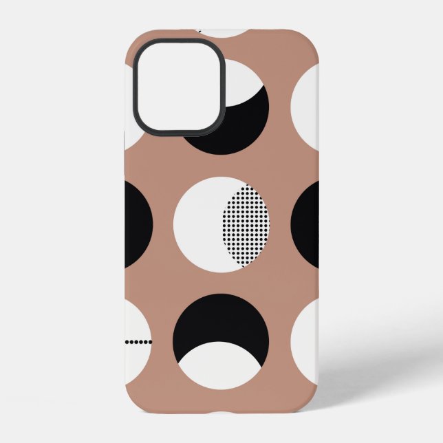 Black and white circles seamless pattern iPhone case (Back)