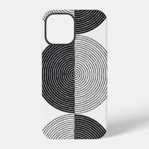 Black and white circles seamless pattern iPhone 12 case