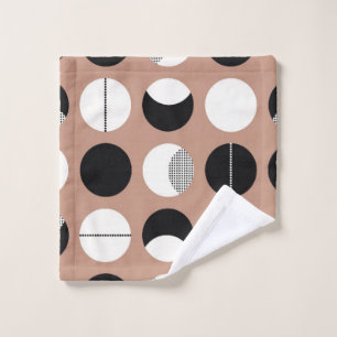 Black and white circles seamless pattern wash cloth