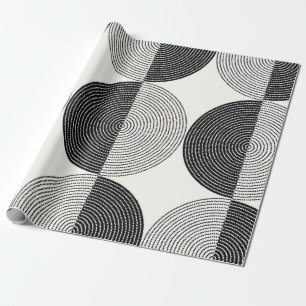 Black and white circles seamless pattern wrapping paper