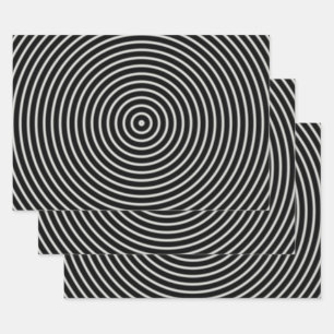 Black And White Circles Wrapping Paper Sheet