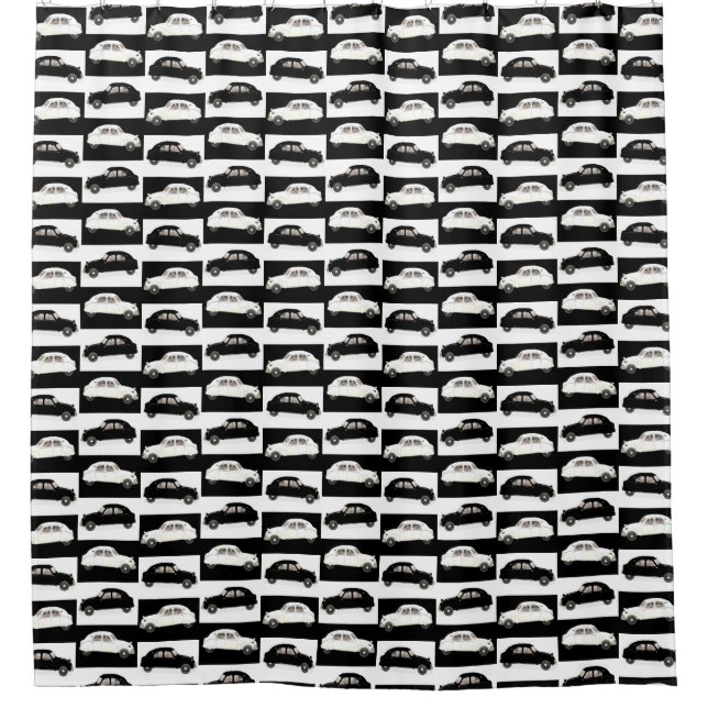 Black And White Citroen 2CV Shower Curtain (Front)