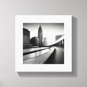 Black and White City  Canvas Print