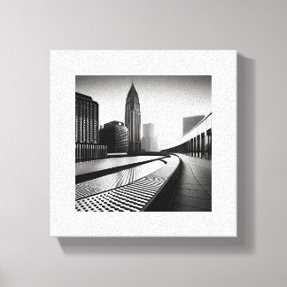 Black and White City  Canvas Print