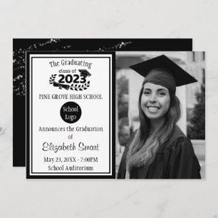 Black and White Class of 2023 Graduation Invitation