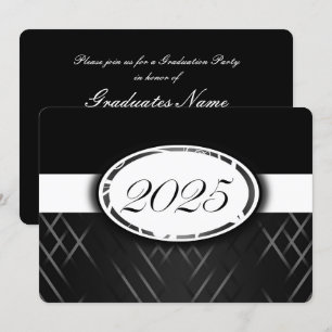 Black and White Class of 2025 Party Invitation