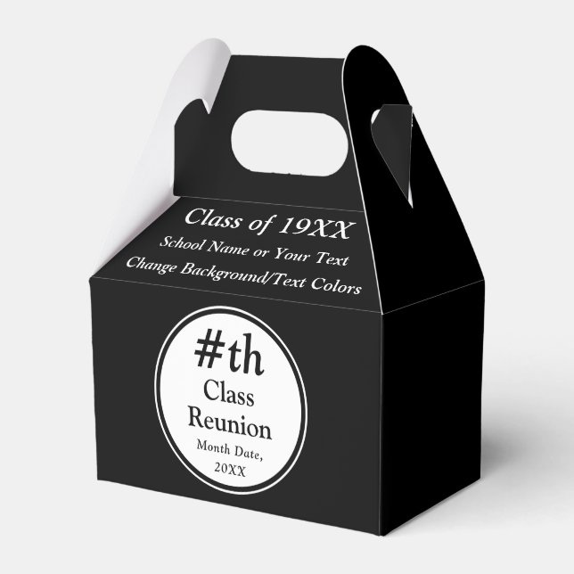 Black and White, Class Reunion Favour Boxes (Front Side)