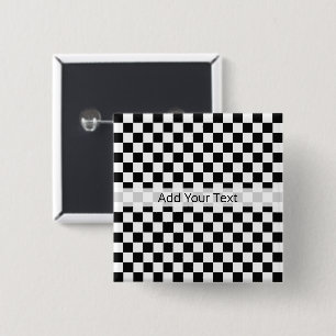 Black and White Classic Checkerboard by STaylor 15 Cm Square Badge