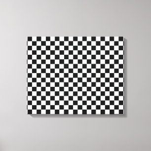 Black And White Classic Chequerboard by STaylor Canvas Print