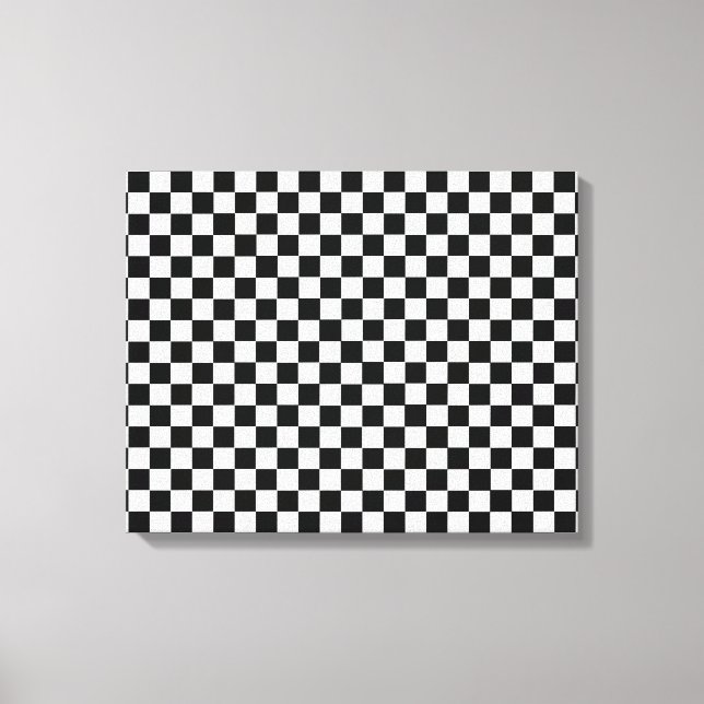 Black And White Classic Chequerboard by STaylor Canvas Print (Front)