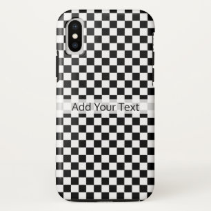 Black and White Classic Chequerboard by STaylor iPhone X Case