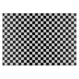 Black And White Classic Chequerboard by STaylor Cutting Board