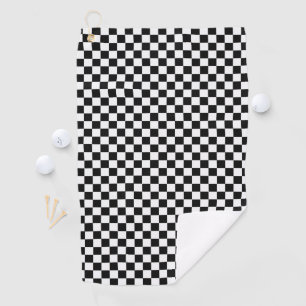 Black and White Classic Chequerboard by STaylor Golf Towel