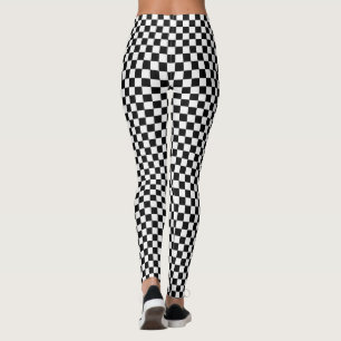 Black and White Classic Chequerboard by STaylor Leggings