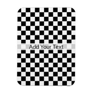 Black and White Classic Chequerboard by STaylor Magnet