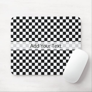 Black and White Classic Chequerboard by STaylor Mouse Mat