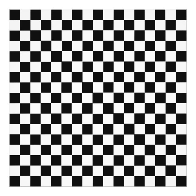Black And White Classic Chequerboard by STaylor Photo Print (Front)