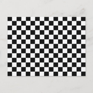 Black and White Classic Chequerboard by STaylor Postcard