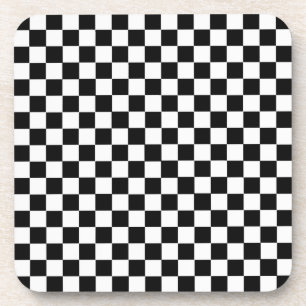 Black And White Classic Chequerboard Coaster