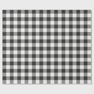 Black and White Classic Chequered Gingham Wrapping Paper