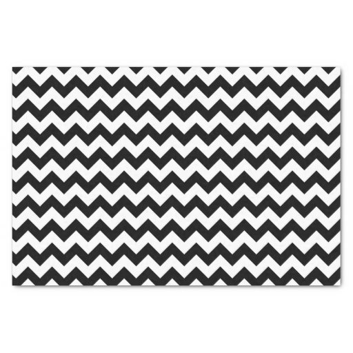 Image of Black and White Classic Chevron Traditional Design Tissue Paper