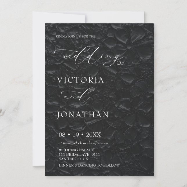 Black and White Classic Elegant Photo Wedding  Invitation (Front)