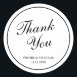 Black and White Classic Elegant Wedding Round Sticker<br><div class="desc">A classic and elegant design that is great for a traditional formal wedding.</div>