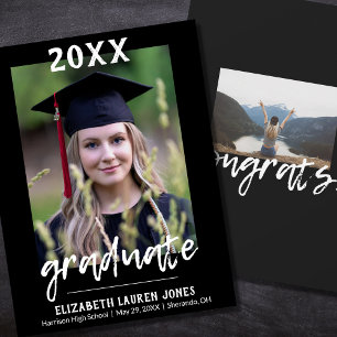 Black and White Classic Graduation Announcement