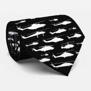 Black and White Classic Helicopter Tie