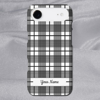Black and White Classic Plaid Pattern Editable