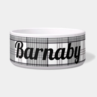 Black and White Classic Plaid Personalised Dog