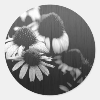Black and white classic round sticker