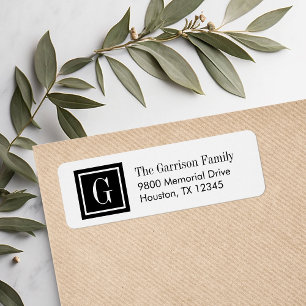 Black and White Classic Square Monogram